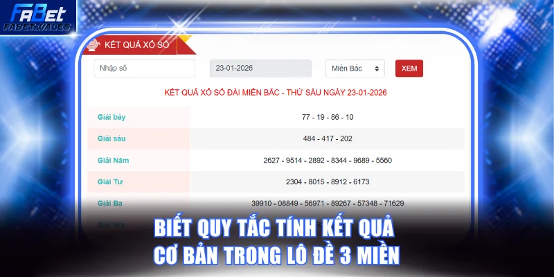 Biết quy tắc tính kết quả cơ bản trong lô đề 3 miền