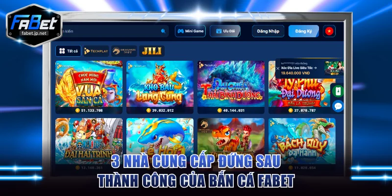 Nhà cái liên kết với 3 nhà cung cấp game nổi tiếng