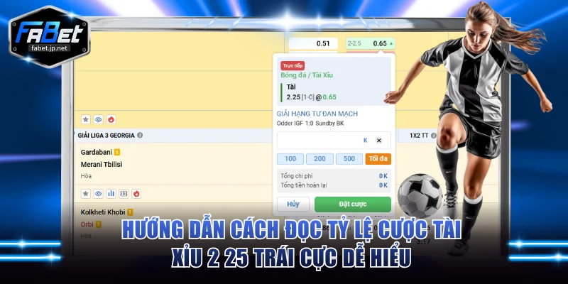 Hướng dẫn cách đọc tỷ lệ cược tài xỉu 2 25 trái cực dễ hiểu